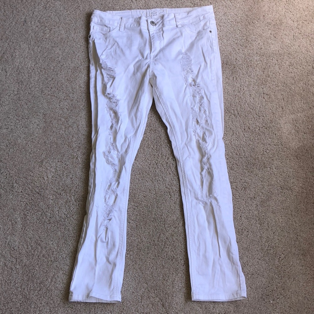 Rue 21 size 13/14 distress white jeggings